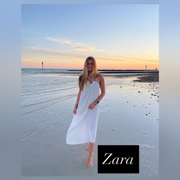 Zara White Beach Maxi Dress - Size Small - NWOT - Picture 1 of 4